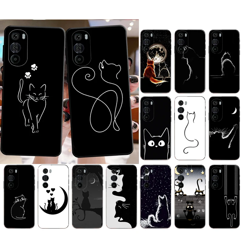 

Black Cat Phone Case for Moto E22i E22 E32 E40 E20 Edge X30 20 Lite 20Pro 30 Neo Ultra Fusion E7Power E7 E6 Plus Funda