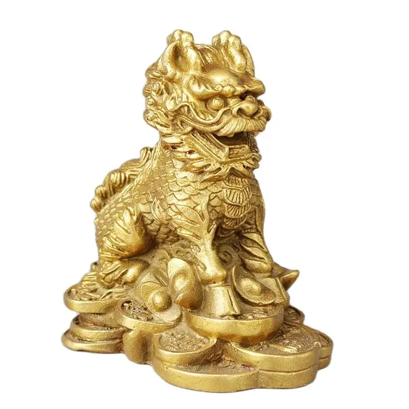 

Pure copper unicorn ornaments home decoration crafts town house Lucky office feng shui ornaments