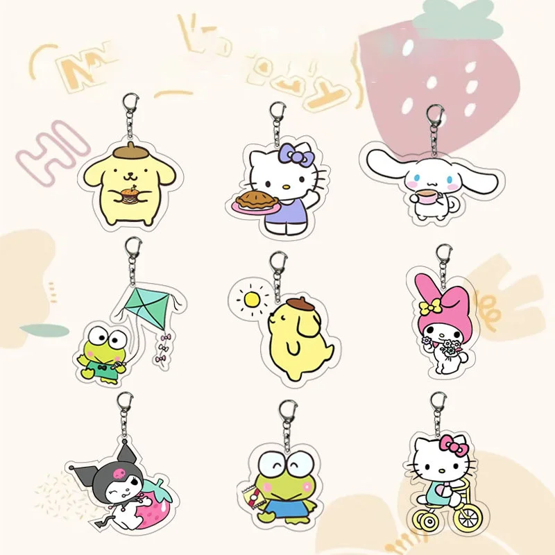 

Новинка Kawaii Kuromi My Melody Cinnamoroll кукла брелок для пары сумок Сделай Сам Подвеска акриловая фотография милые подарки для девочек