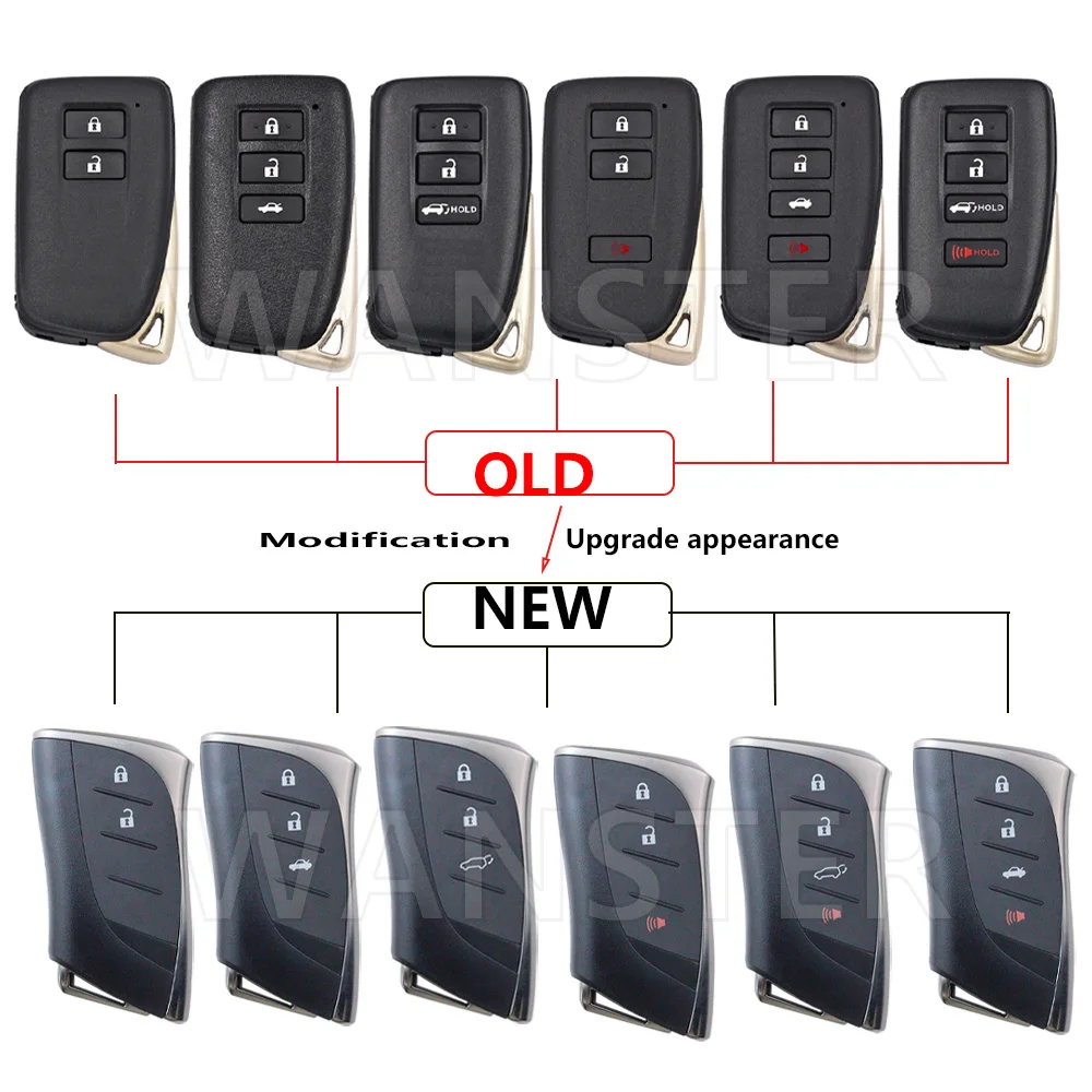 Обновленный автомобильный брелок для ключей корпус Toyota Land Cruiser 200 Prado 150 LC200 LC150 Lexus