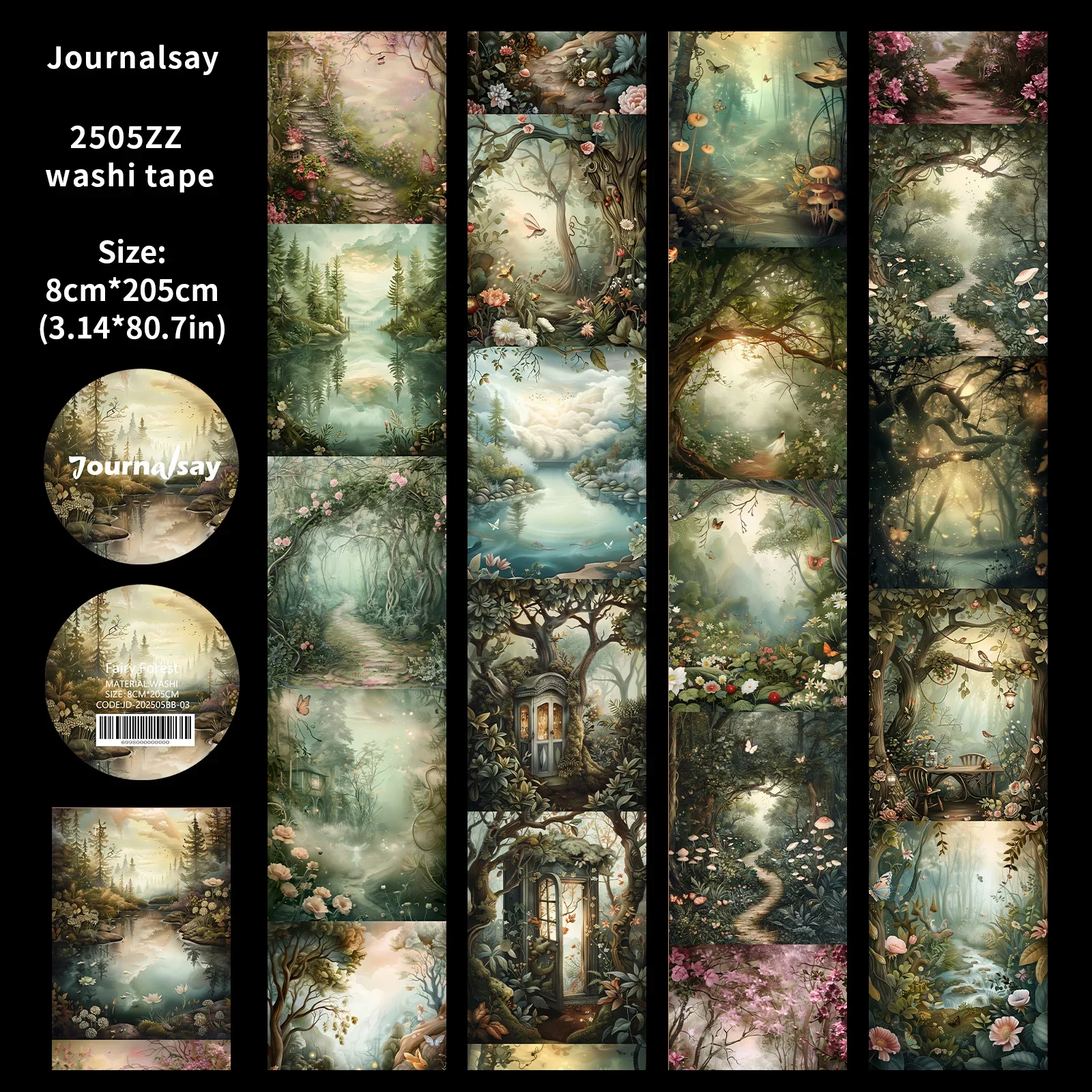 

Jianwu винтажный лесной цветок washi лента