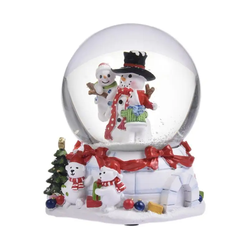 

Christmas Snowman Crystal Ball Music Box With Colorful Light Desktop Ornament Crafts For Home Decoration Birthday Xmas Gift