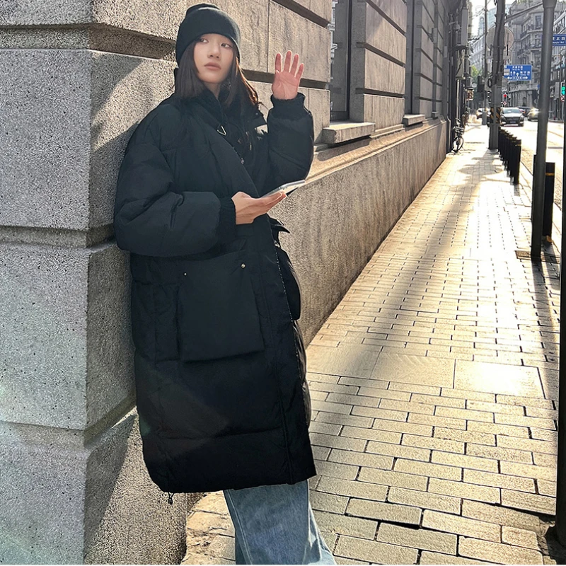High Waisted Drawstring Puffer Jacket Teenage Girls Winter Fashion Trends Streetwear Womens Long Windbreaker Parkas Warm Clothes