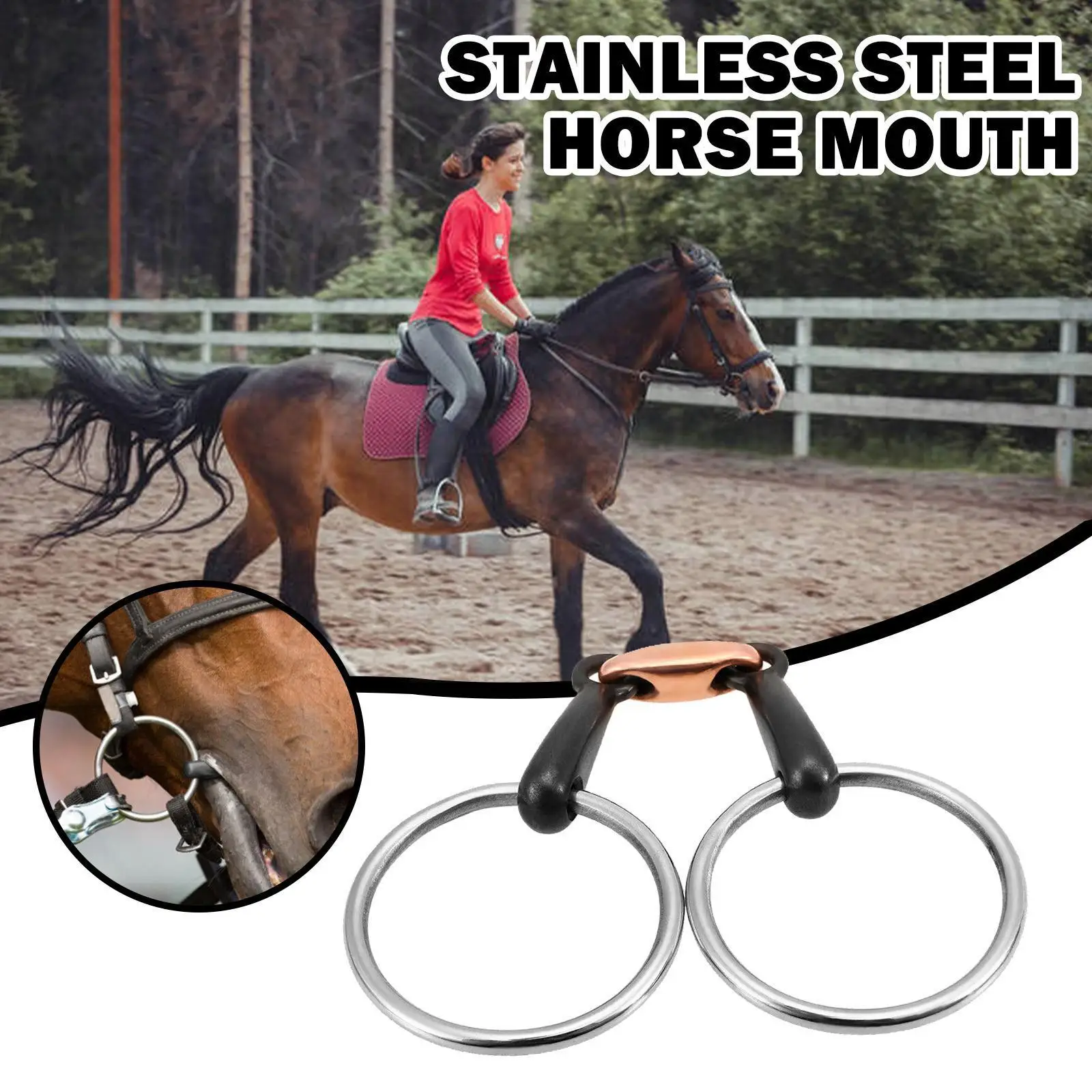 

Portable Steel Mouth Horse Loose Ring Durable Equipment Snaffle Professional Mini Accessories Outdoor Training Bit W5p7
