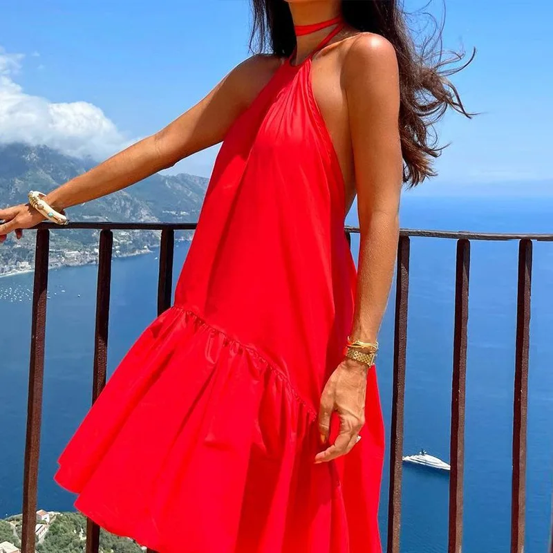 

Женское платье 2023, летнее модное сексуальное платье-Русалка для девушек с утечкой на спине