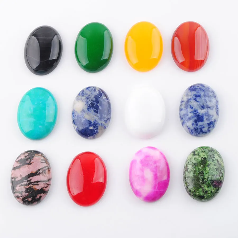 1 шт. серьги-гвоздики с кабошоном 22 х30 мм |