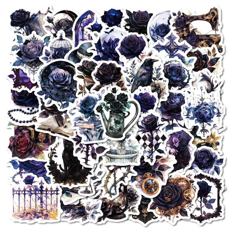 10/30/50 шт. темно-фиолетовая роза липкая ПВХ наклейка эстетические детские канцелярские принадлежности DIY украшения Скрапбукинг школьные принадлежности