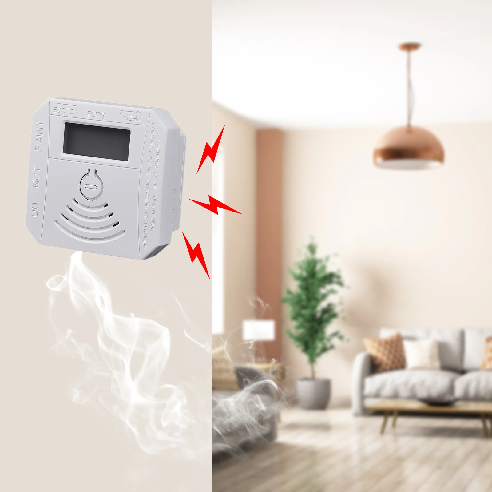 

Детектор угарного дыма Co, детектор аварийной сигнализации, Предупреждение ЖК-дисплеем