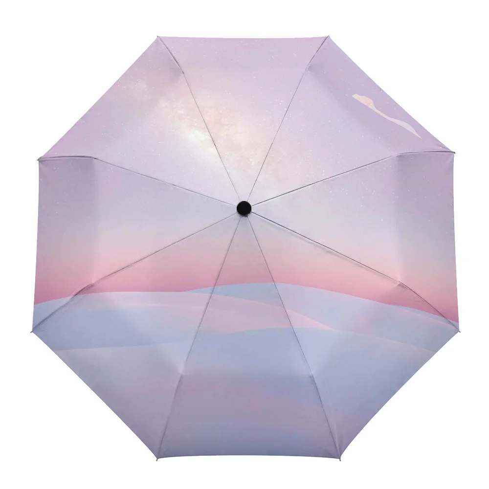 

Автоматический зонт Desert Pink Sky для мужчин и женщин, уличный непродуваемый складной зонтик от дождя, солнца, путешествий, 8 ребер, подарок