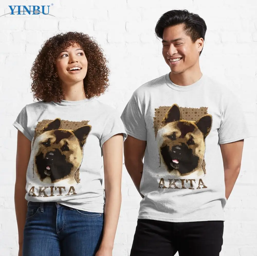 

American Akita Unisex t shirts YINBU brand 2023 t-shirt Graphic Tee