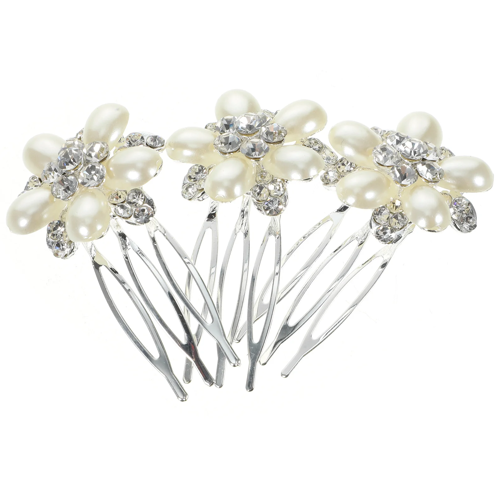 

3pcs Bridal Hair Combs Pearl Headpiece For Bride Sparkly Hair Pieces for Wedding