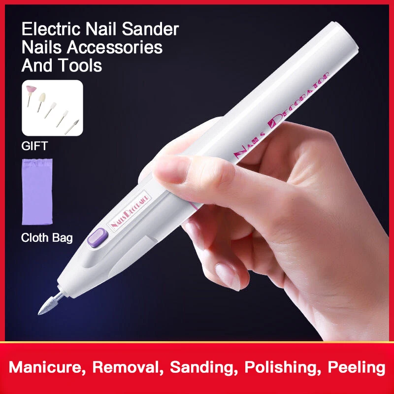 

Electric Nail Drill Machine Kit Handpiece Polish File Drills Bit Pen Manicure Pedicure Nail Art Accessories Tool Portable Sander
