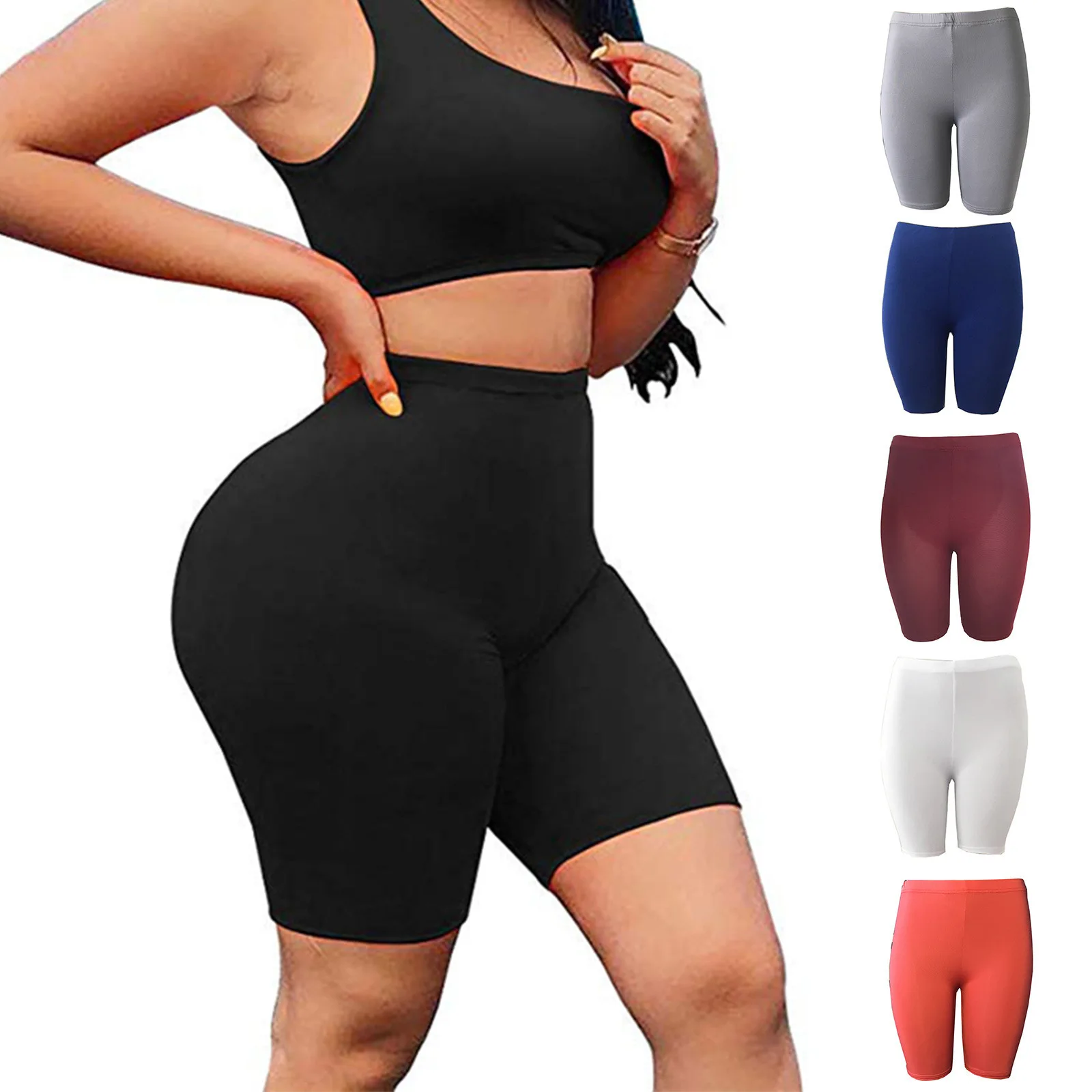 

2022 summer two piece set sport matching set outfit Sport style running Women O-neck tee top pencil jogger sweatpants black suit