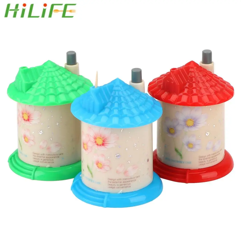 

HILIFE 1PC Automatic Toothpick Holder Lovely Fashion Portable House Shaped Creative Toothpick Box Random Color