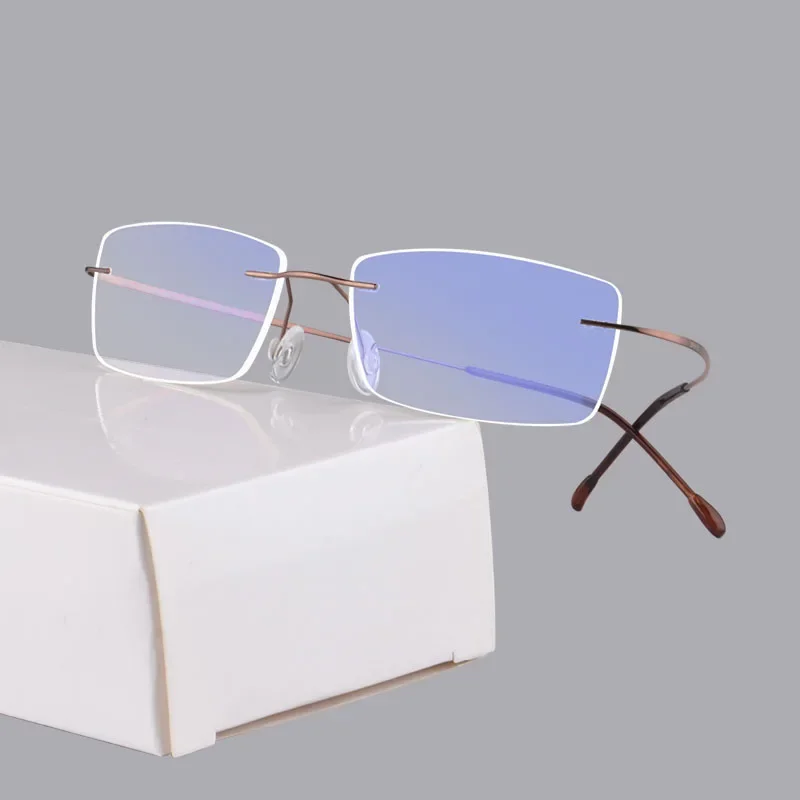 SHINU брендовые титановые мужские очки без оправы оправа для очков из чистого