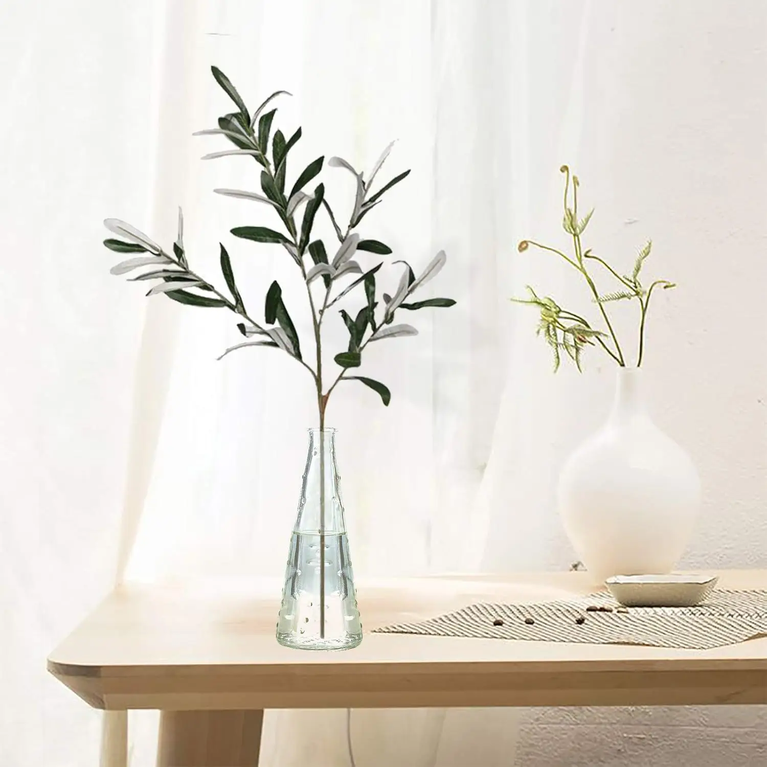 4 шт. искусственные оливковые зеленые листья имитация зеленых растений оливковая