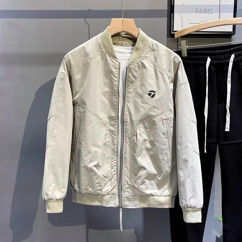 Men Golf Jackets Spring Summer Golf Clothing Zipper Fashion Golf Top Sport Golf Wear Men Windbreak Casual Bomber Jacket Coat