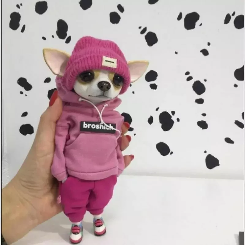 

2022 Puppy Plush Toy Figure Chihuahua SharPei Dog Cute Fashionable Animal Clay Doll Decoration Toys