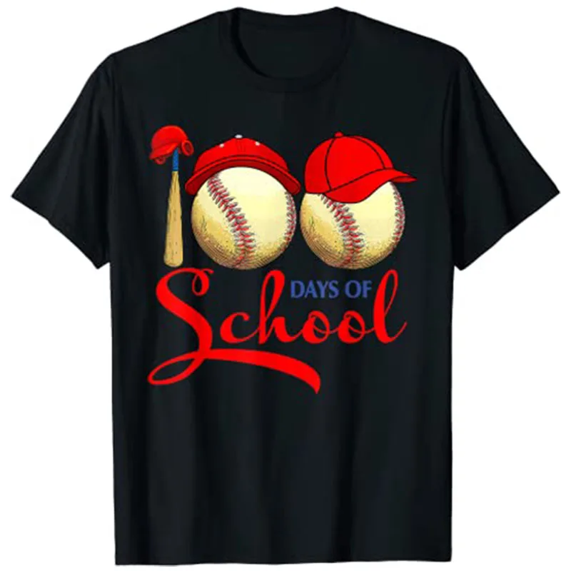 

100 дней школьного бейсбола для учителей, футболка для учеников дней школы, бестселлер
