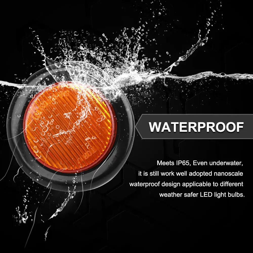 4x2 &quotкруглые боковые габаритные огни прицепа водонепроницаемые светодиодные