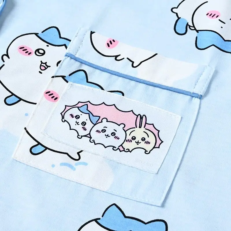 Пижамный комплект Chikawa Ji Ikawa женский из трех предметов хлопковые шорты с коротким