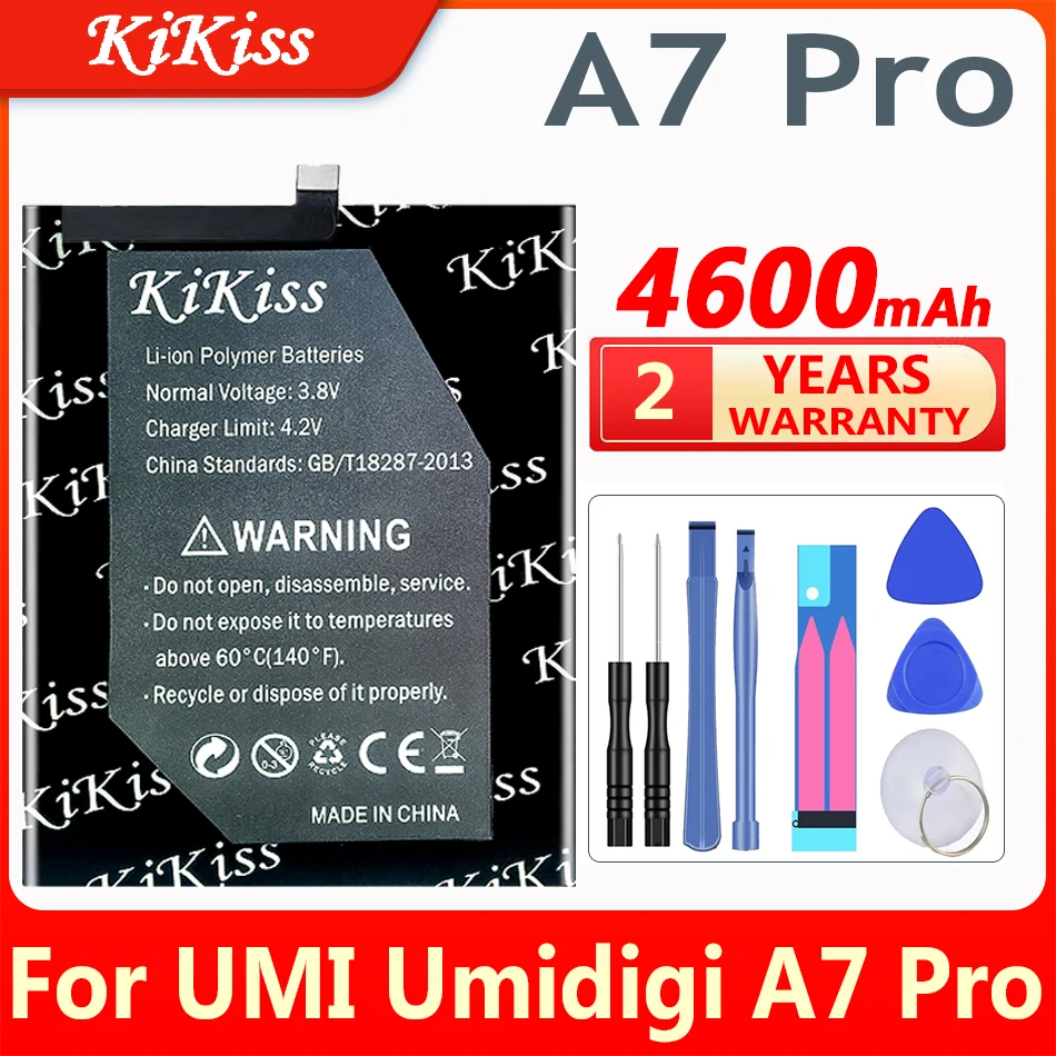 

KiKiss for UMI Umidigi A7 Pro A7Pro Battery 4600mAh 100% New Replacement Parts Phone Accessory Accumulators with Tools