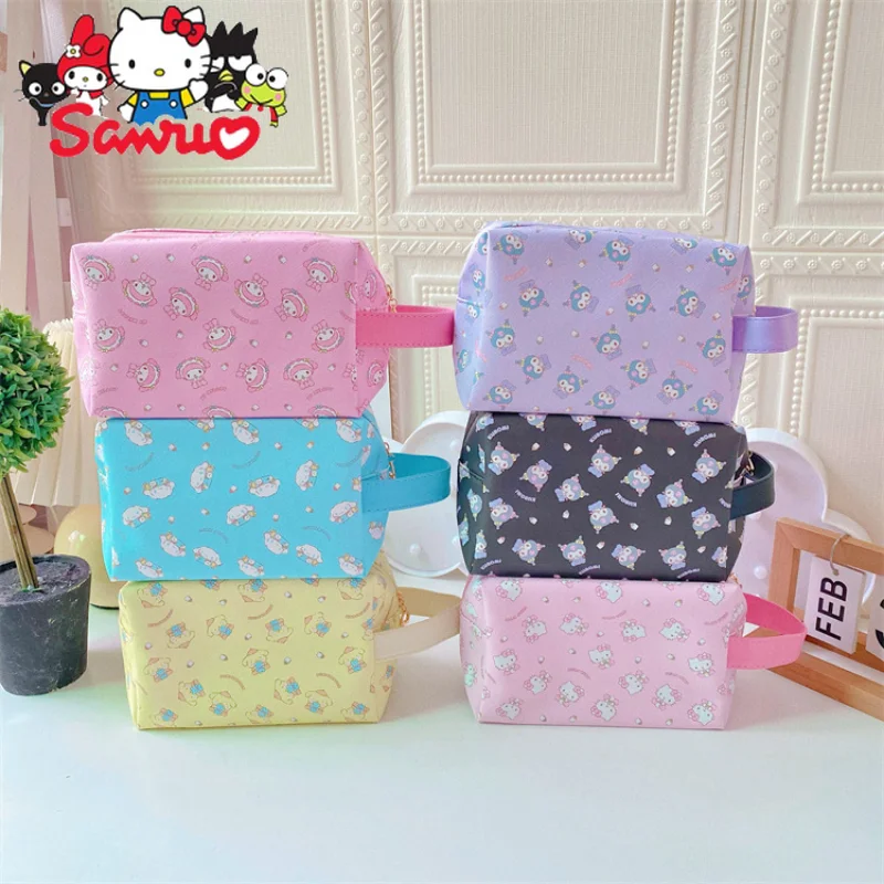

Sanrio Melody Kuromi Hello Kitty Cinnamoroll Pochacco Handheld Cosmetic Bag Handheld Cosmetic Pen Bag Stationery Pencil Case