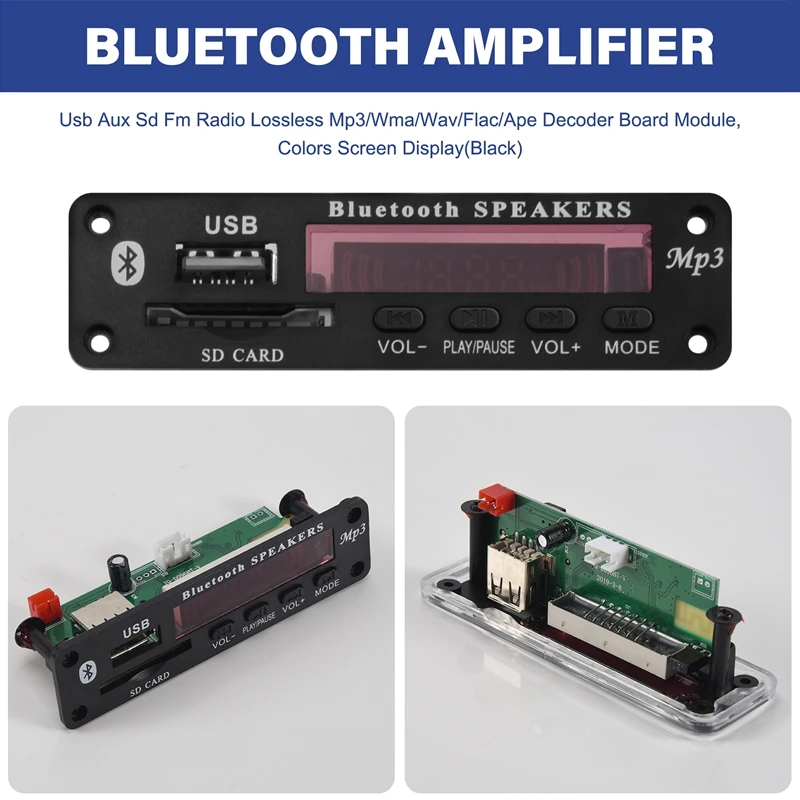 Плата аудио декодера Dc 5 В/12 в Bluetooth 0 аудиомодуль Usb Aux Sd Fm радио без потерь Модуль