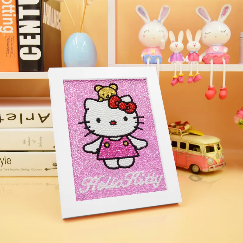 

Ручной милый Sanrio, фигурка из аниме Hello Kitty, Diy, бриллиант, искусственная дрель, украшения для девочки, подарок на день рождения и Рождество