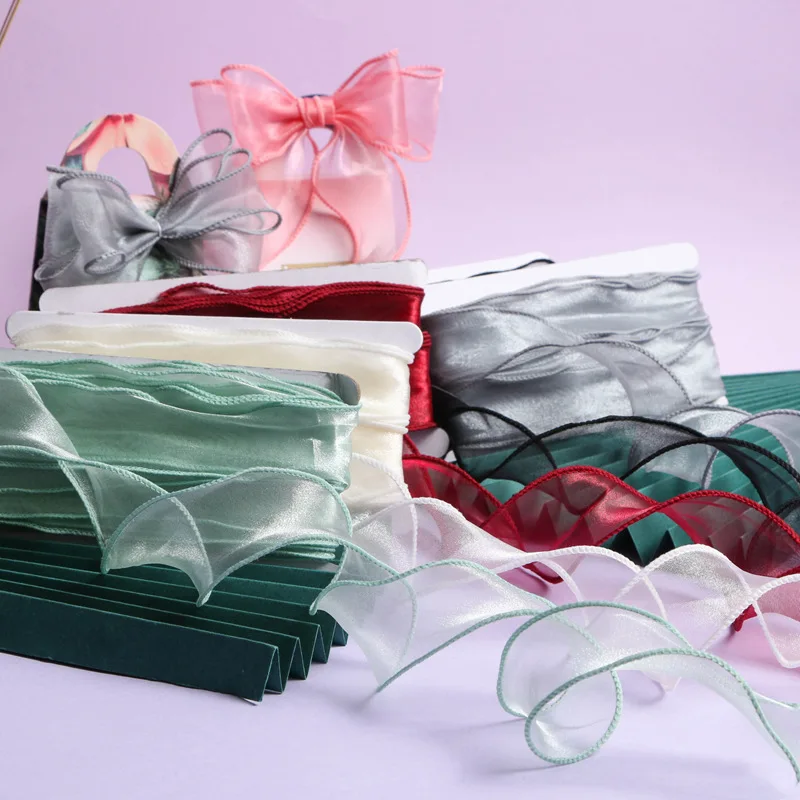 

1/5/10 Yards Beauty Fishtail Yarn Ribbon DIY Snow Yarn Bouquet Packaging Bow Handcrafted Material Wave Ribbon Flowers Floral Art