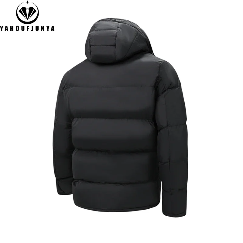 Зимняя мужская флисовая теплая уличная ветрозащитная куртка-парка со съемным