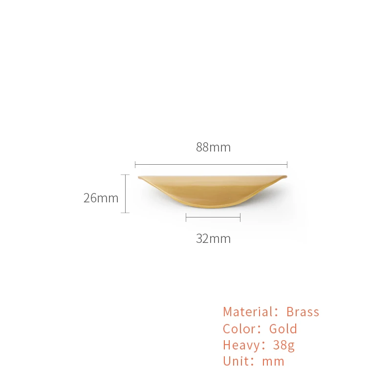 

Латунные ручки для шкафов SANTAYA, золотой полумесяц