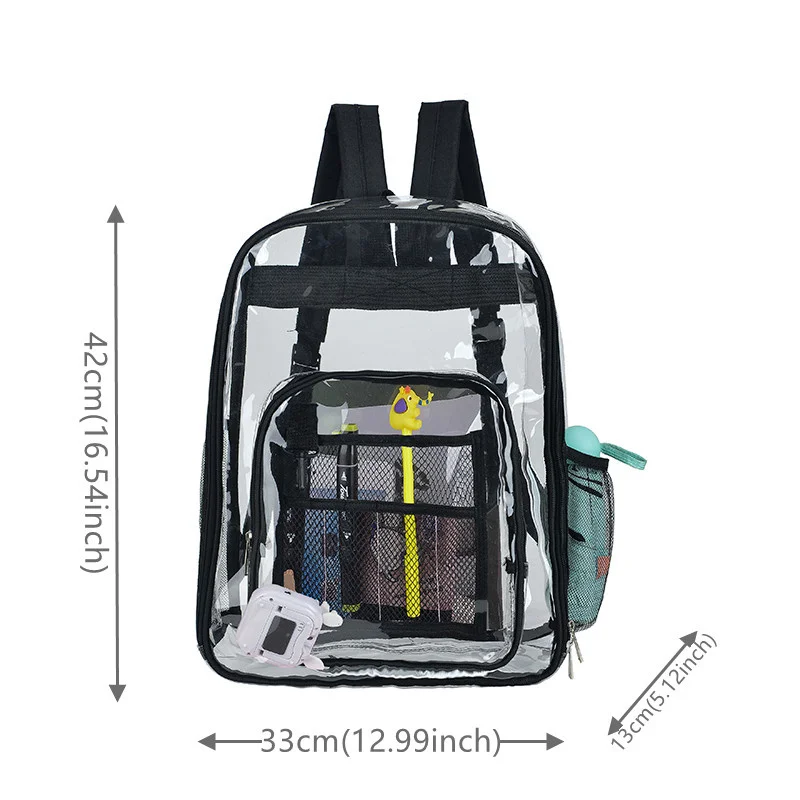 Women's PVC Plastic Backpacks Ladies Versatile Rucksacks Designer Soft Large Capacity Waterproof Female Transparent Schoolbags
