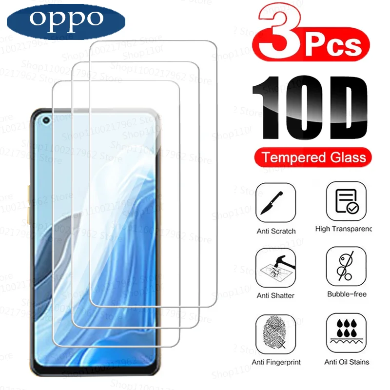 

3 шт. закаленное стекло для OPPO Reno6 5 4 3 2 Pro Plus Lite 4G 5G Reno6Z 5Z 4Z защита для экрана Противоударная стеклянная пленка