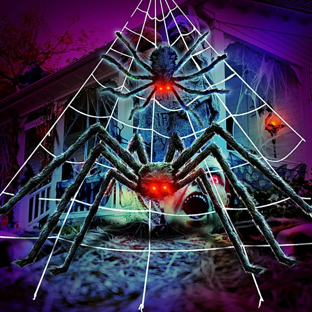 Гигантские светодиодные глаза светящийся паук дом с привидениями реалистичный
