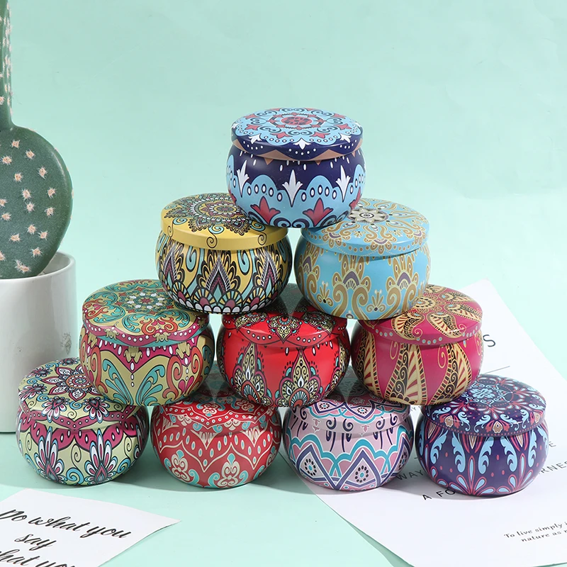 

New Candy Box Drum-shaped Cookie Box Party Supply Tea Pot Tin Box Jewelry Box