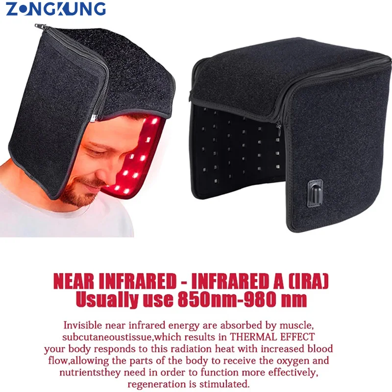

LED Cap Red Light Therapy Hat for Hair Regrowth Migraine Relief Infrared Light Treatment Helmet Prevent Hair Loss Device