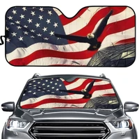 universal fit windshield sun shade for car eagle american flag foldable auto gloss sunshade protect car interior