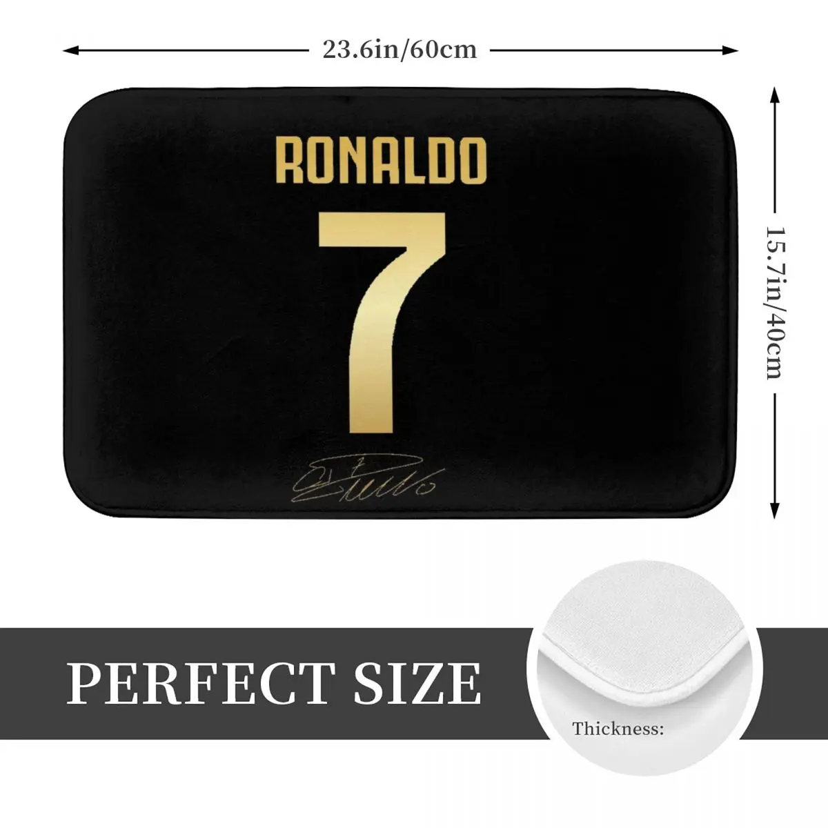 Коврик CR7 с изображением Криштиану Роналду нескользящий напольный для кухни