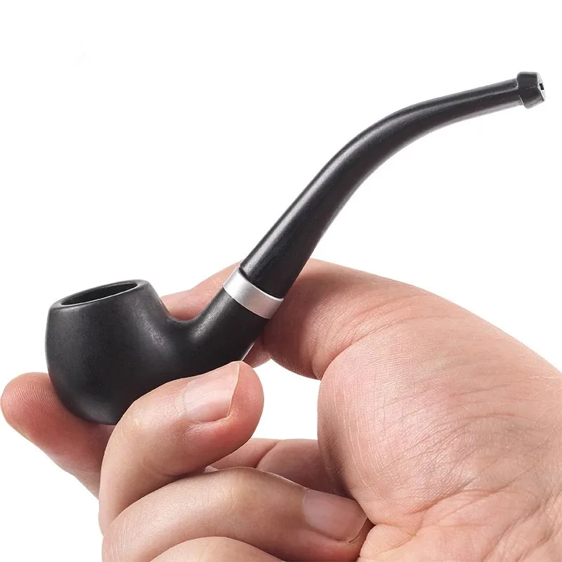 

Portable Tobacco Bent Pipe Wooden Smoking Filter Grinder Handheld Herb Pipes Cleaning Durable Cigarette Accessories Men's Gifts
