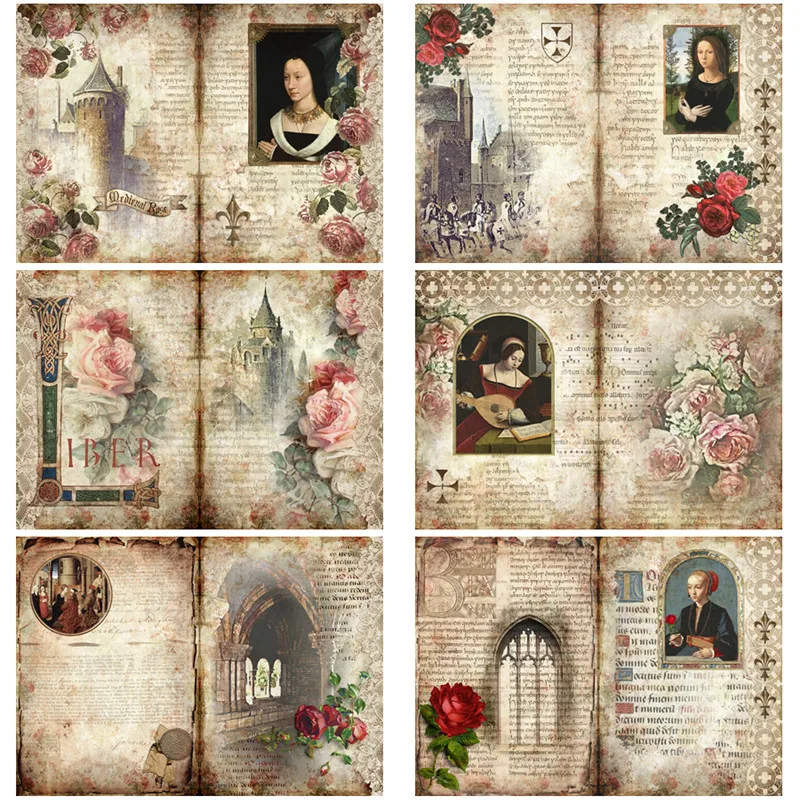 Vintage medieval rose Stickers Crafts And Scrapbooking stickers kids toys book Decorative sticker DIY Stationery