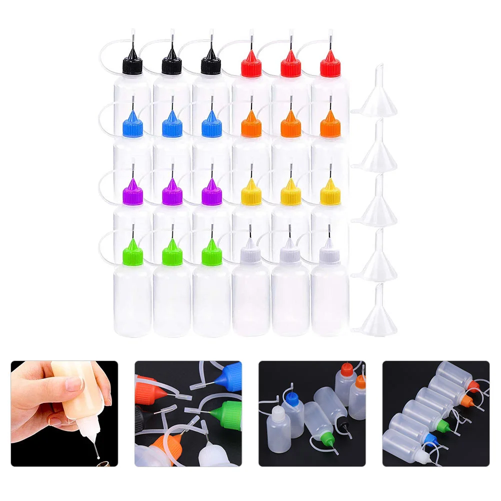 

1Set Pigment Bottles Glue Bottles 30ml Pointy Mouth Bottles Needle Mouth Bottles for Storage