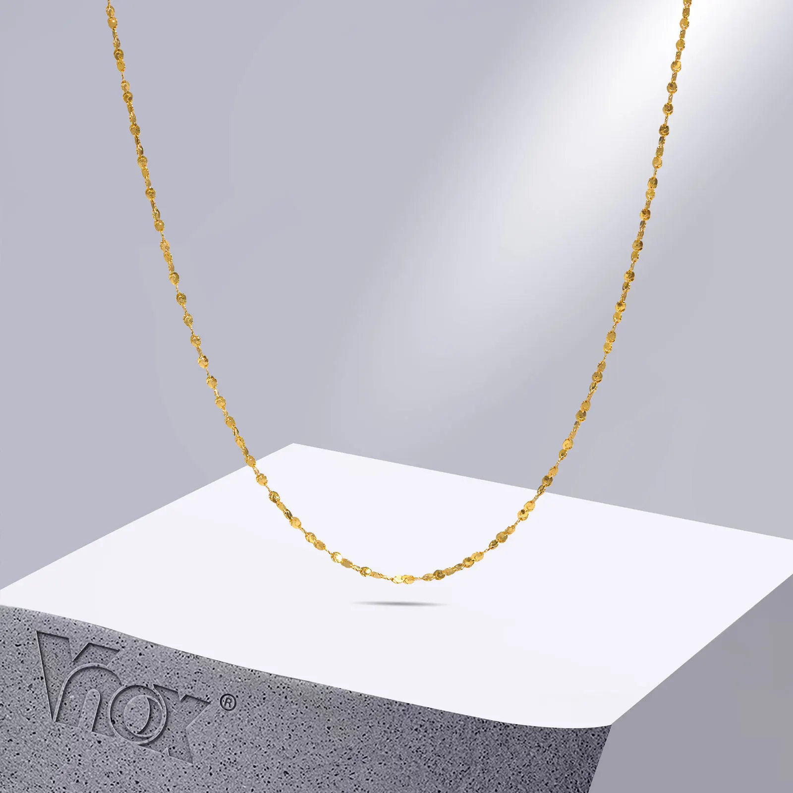 

Vnox Thin 1MM Wide Sparkling Stainless Steel Chain Links Necklaces for Women Girls Gift Jewelry