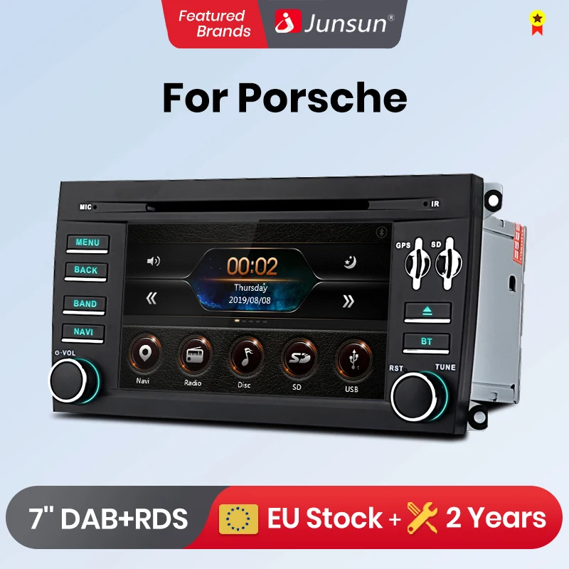 Автомагнитола Junsun V1Pro для Porsche Cayenne 2002-2010 7 дюймов 9 GPS спутниковая навигация DVD BT DAB