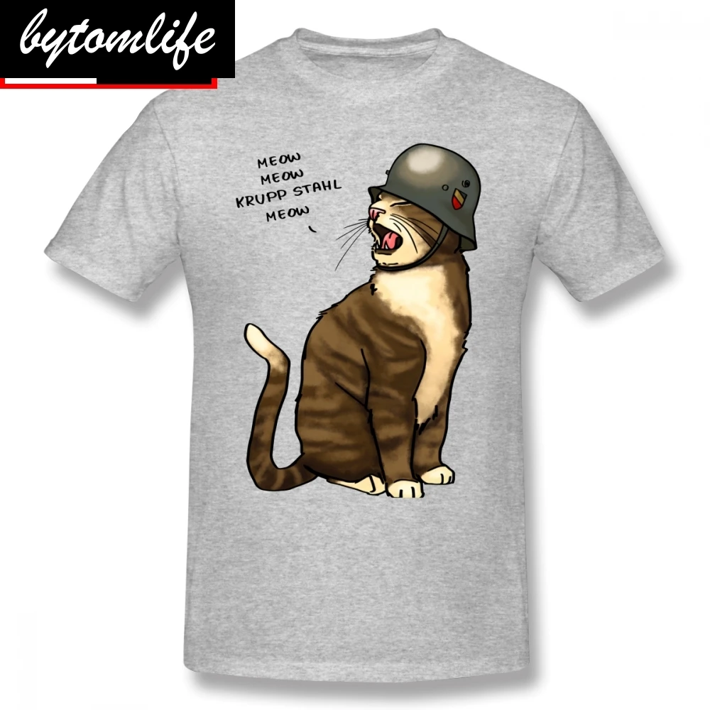 

Mens Wehrmacht T Shirts German Big Cat T-Shirt Funny Tee Shirt Printed Casual Men 100% Cotton Plus size Tshirt