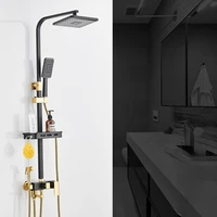 faucet system shower set mixer head rainfall hygienic black gold shower set hand bathroom chuveiro banheiro home improvement