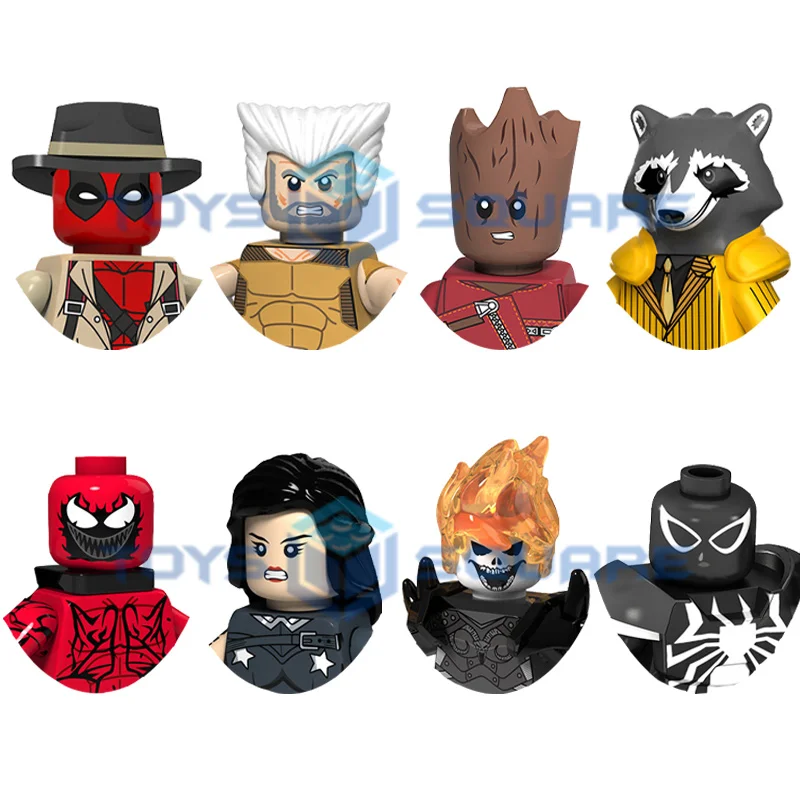 The Wolverine Groot Rocket Raccoon Carnage Ghost Rider Venom Model Building Blocks MOC Bricks Set Gifts Toys For Children
