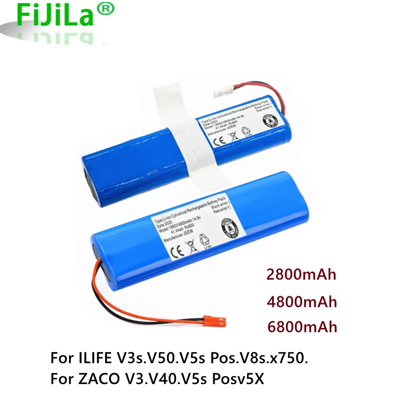 

100% New Cameron Sino 14.4v 6800mAh Batterie für ILIFE V3s Pro, V50, V5s Pro, V8s, X750, für ZACO V3, V40, V5s Pro, V5x