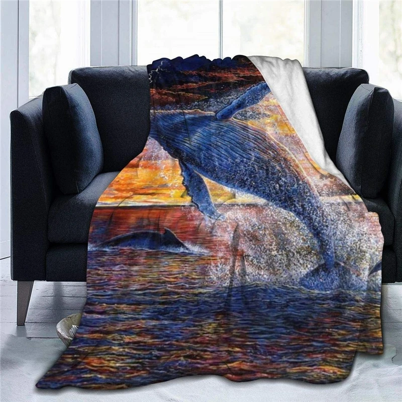 

Одеяло с Китом Dreamlike, 3D плед для океана, кровати, дивана, сохраняющее тепло, плюшевое покрывало, для сна, для сна, для путешествий, для пикника, ...