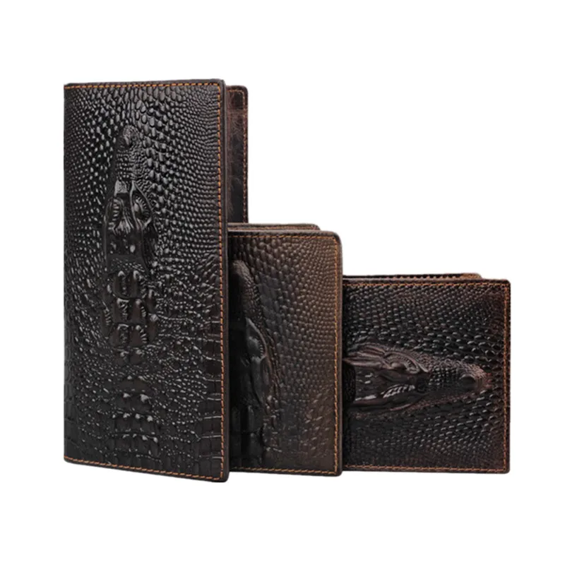 wallet for men Men's mid-length short leather wallet embossed animal clutch bag multi-card fashion men's wallet bag retro
